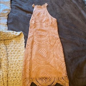 Pale pink halter dress